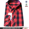 Mens red square checked casual shirt
